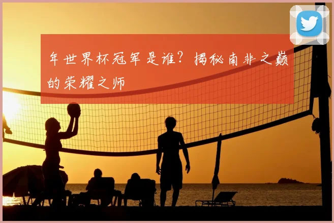 年世界杯冠军是谁?揭秘南非之巅的荣耀之师