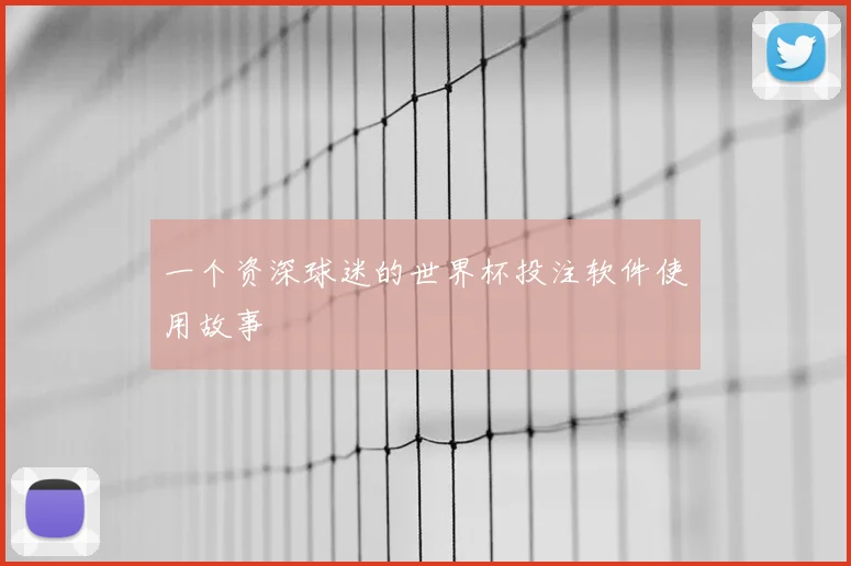 一个资深球迷的世界杯投注软件使用故事